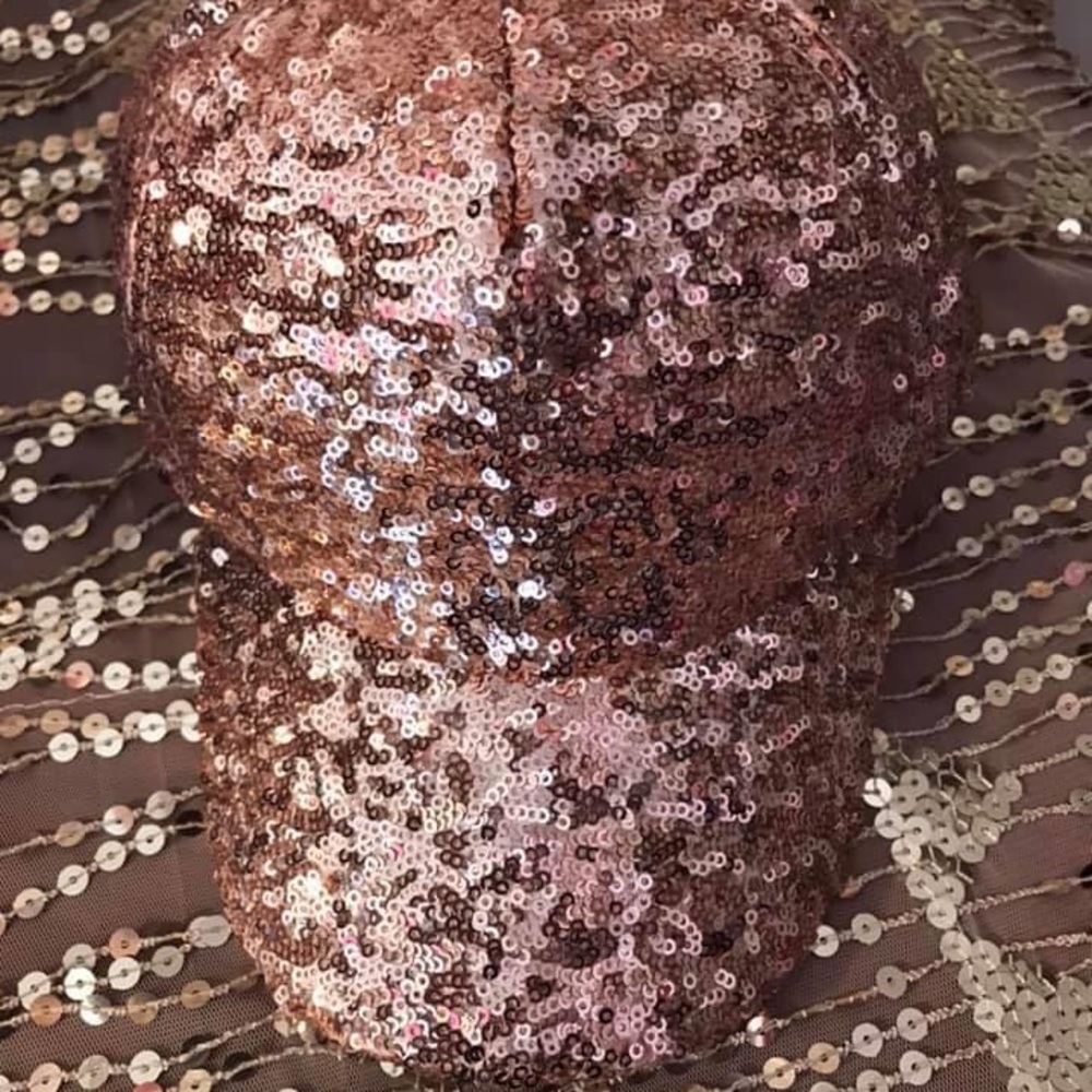 Rose gold sequins baseball hat